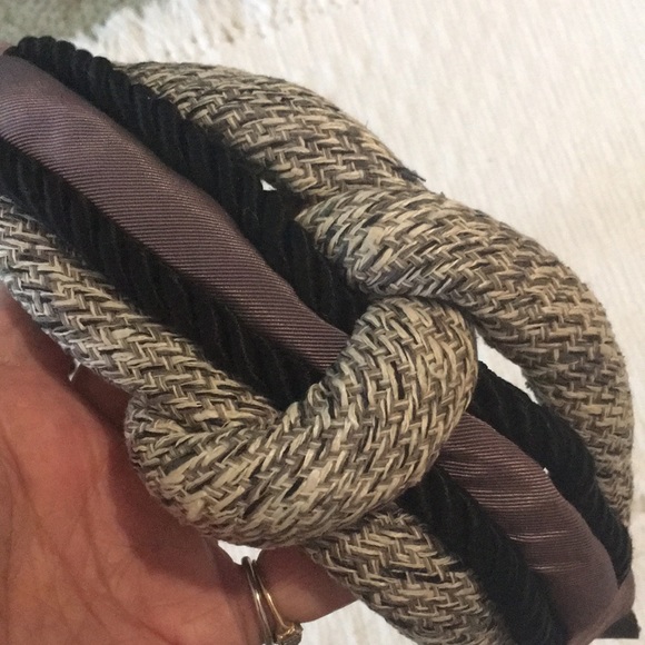 COPY - Belt  By RHEA adjustable grays and black cord and satin Elastic VINTAGE.… - Picture 3 of 4